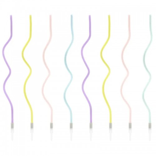 Velas Finas Espiral Cores Pastel